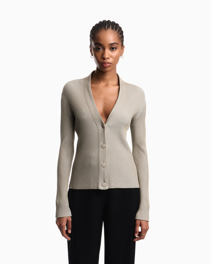 Emporio Armani Knit cardigan with a ribbed effect