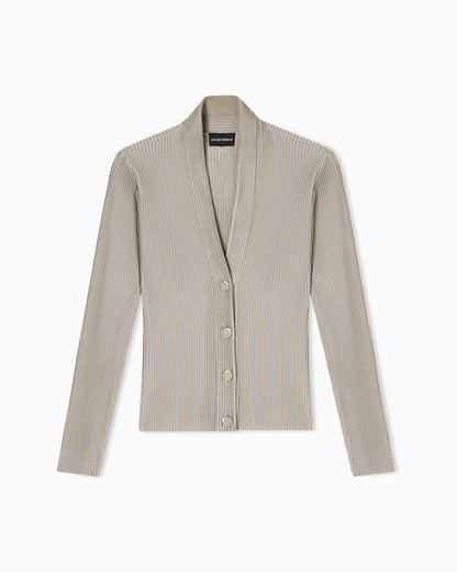 Emporio Armani Knit cardigan with a ribbed effect