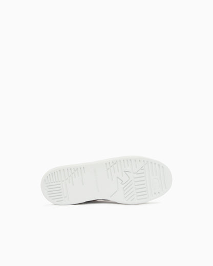 Emporio Armani Leather Sneakers With Gold-Coloured Details White