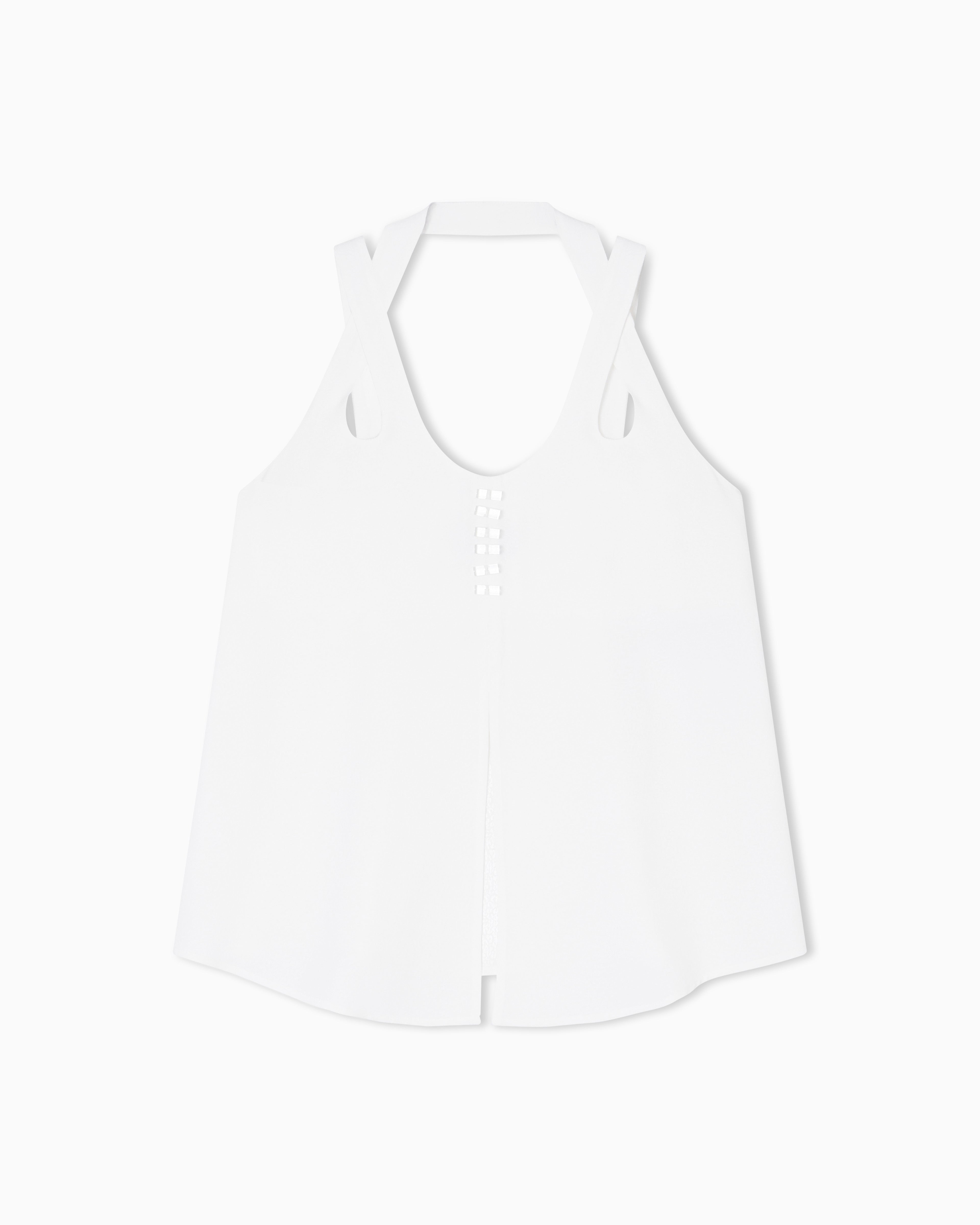Emporio Armani flowing micro leopard spot jacquard top