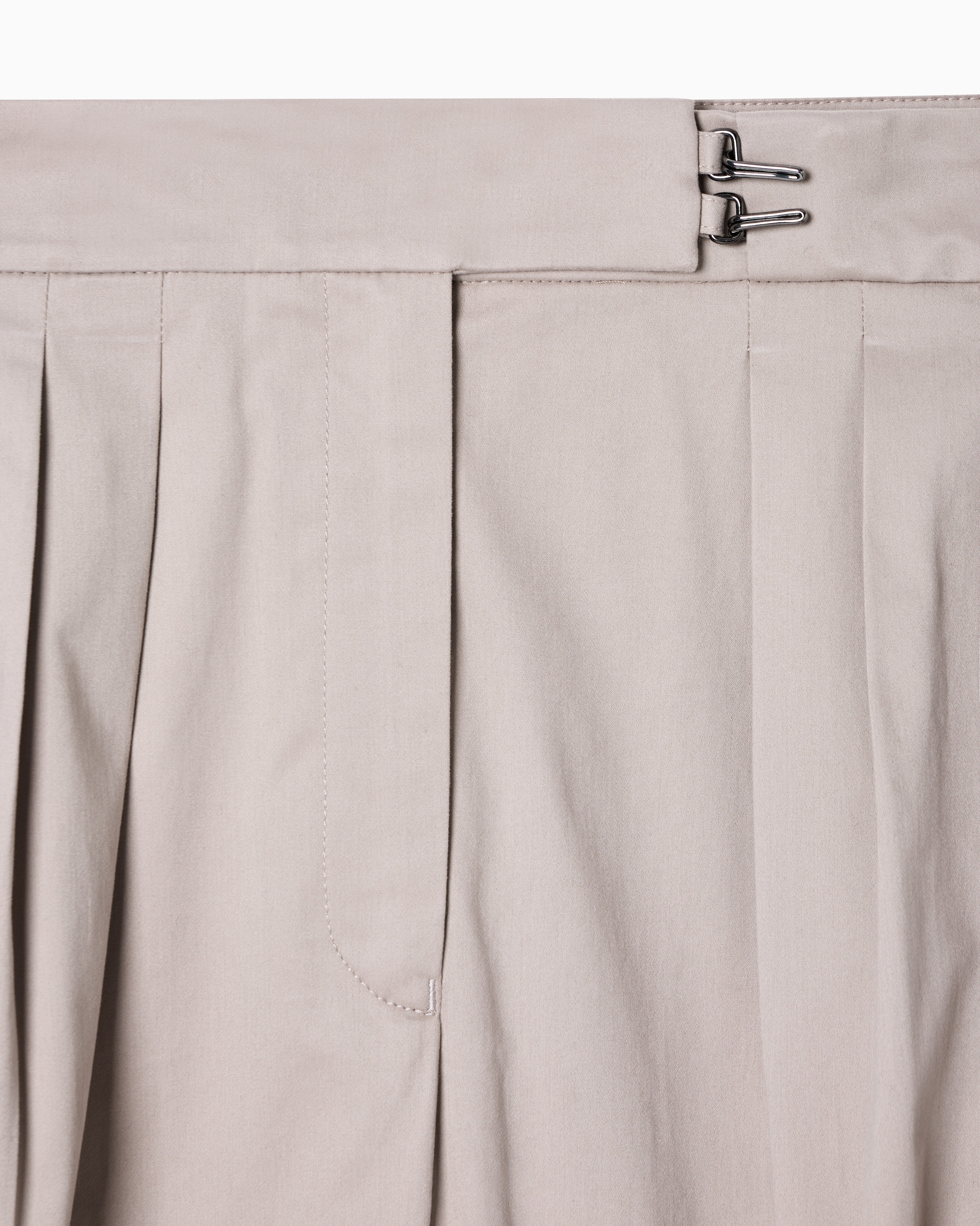 Emporio Armani Brushed cotton trousers with pleats