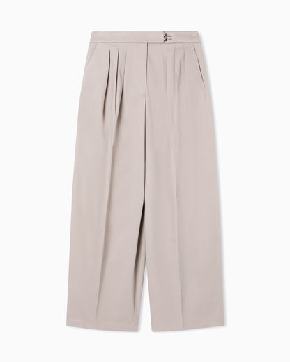 Emporio Armani Brushed cotton trousers with pleats