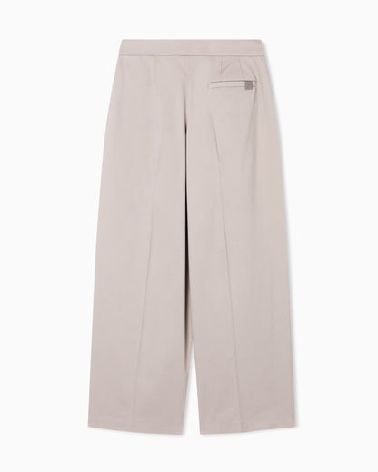 Emporio Armani Brushed cotton trousers with pleats