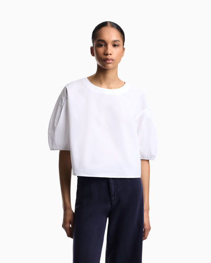 Emporio Armani Poplin blouse with puffed sleeves