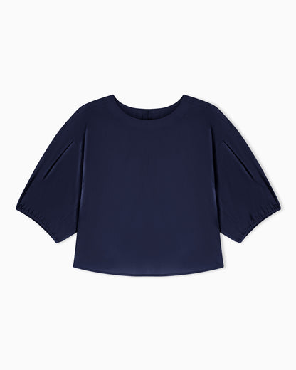 Emporio Armani Poplin blouse with puffed sleeves