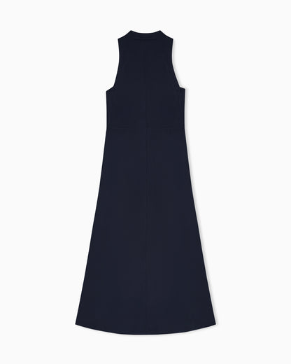 Emporio Armani Long dress with poplin drawstring