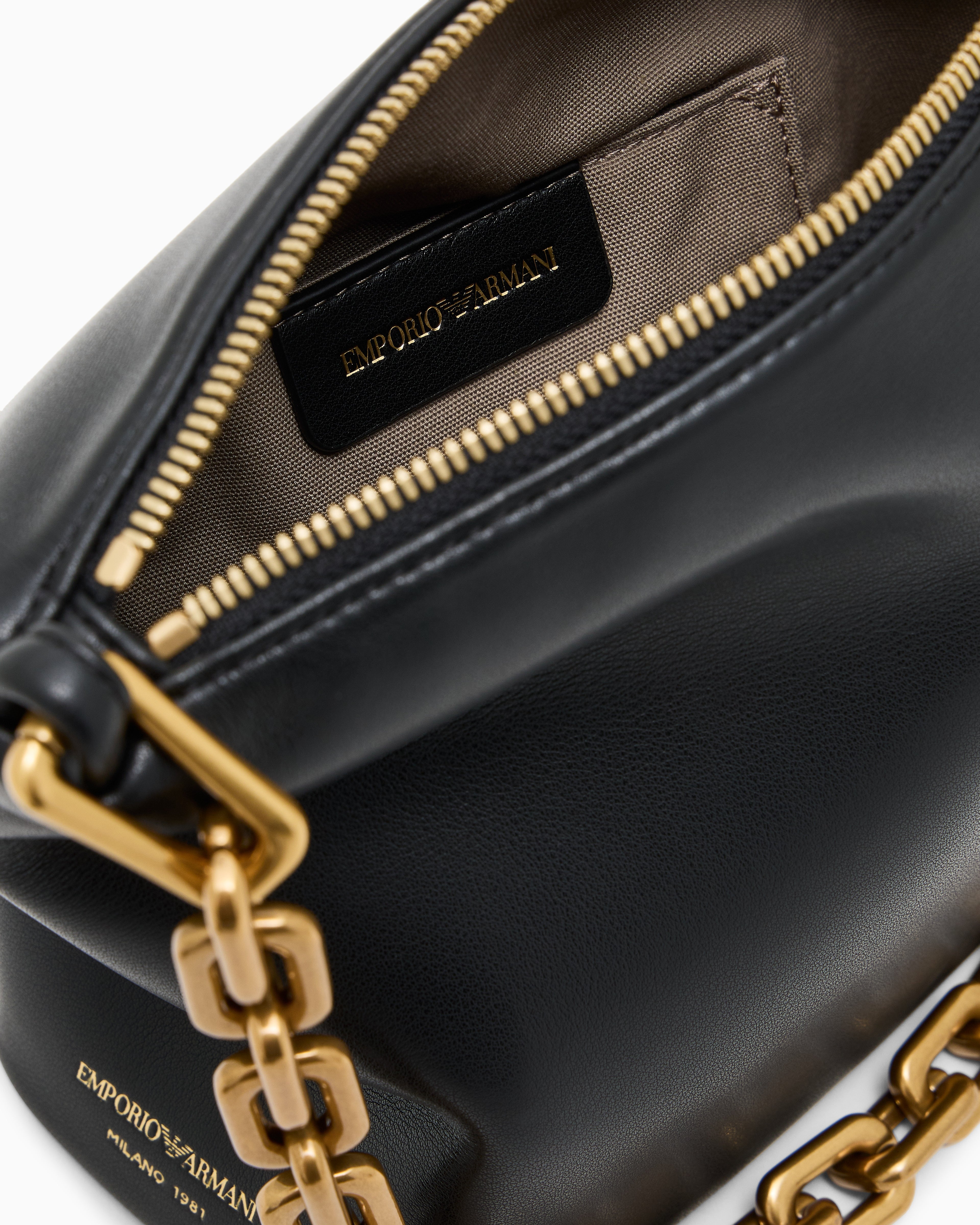 Emporio Armani Leather small hobo bag with chain