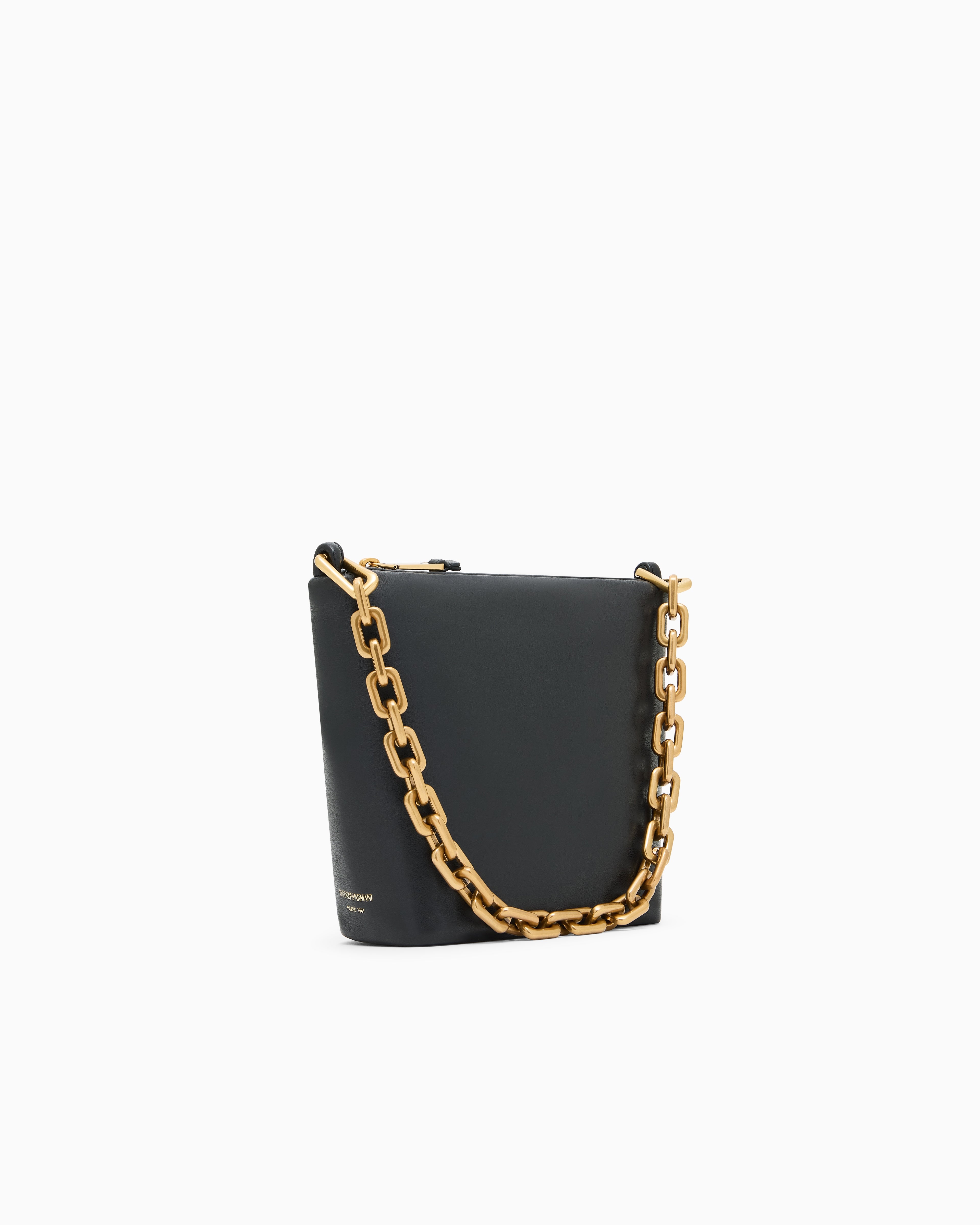 Emporio Armani Leather small hobo bag with chain