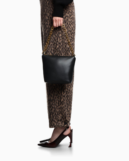 Emporio Armani Leather small hobo bag with chain