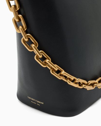 Emporio Armani Medium leather hobo bag with chain