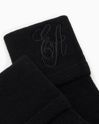 Emporio Armani Wool knit gloves with EA signature logo embroidery