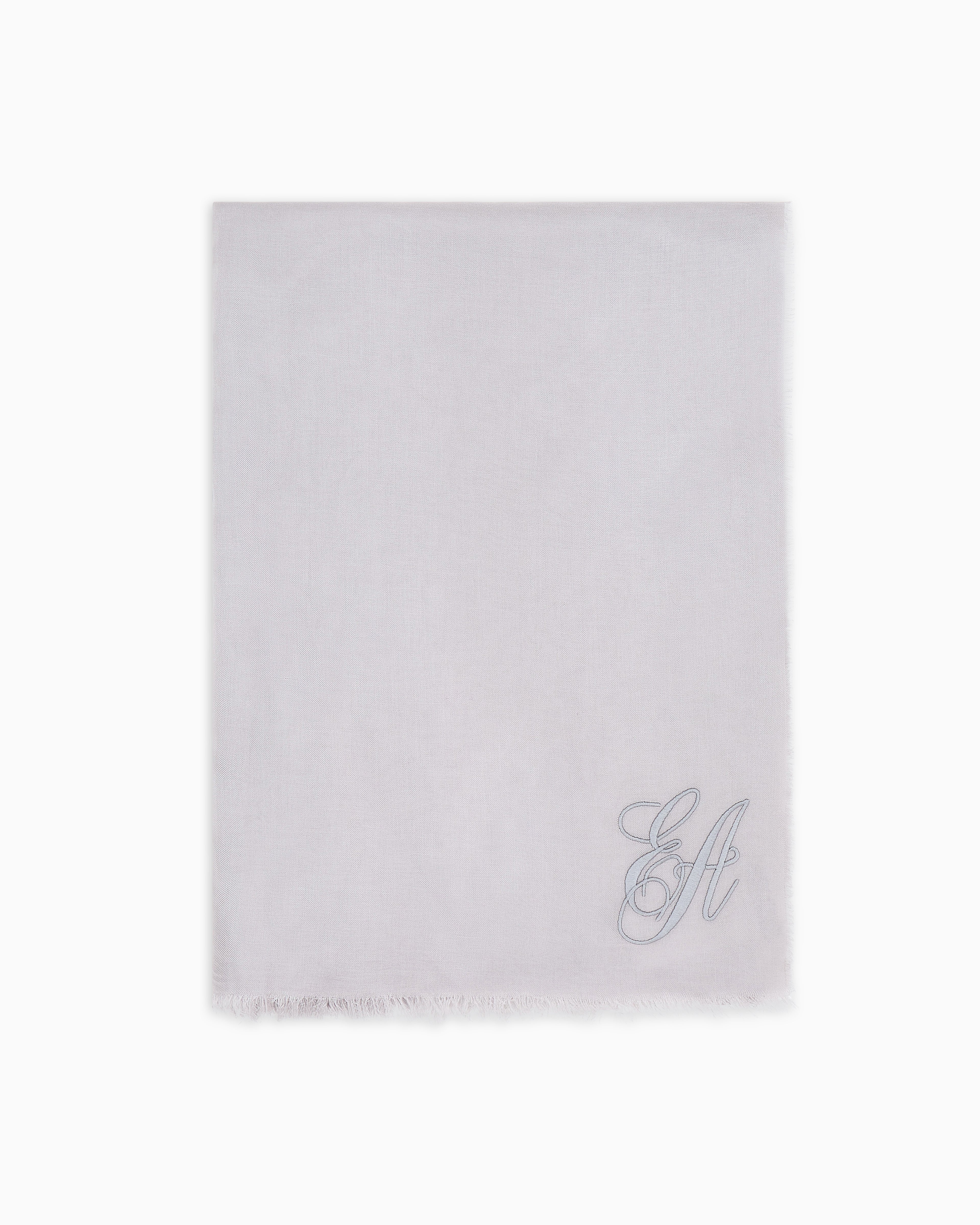 Emporio Armani Oversized modal stole with EA signature embroidery