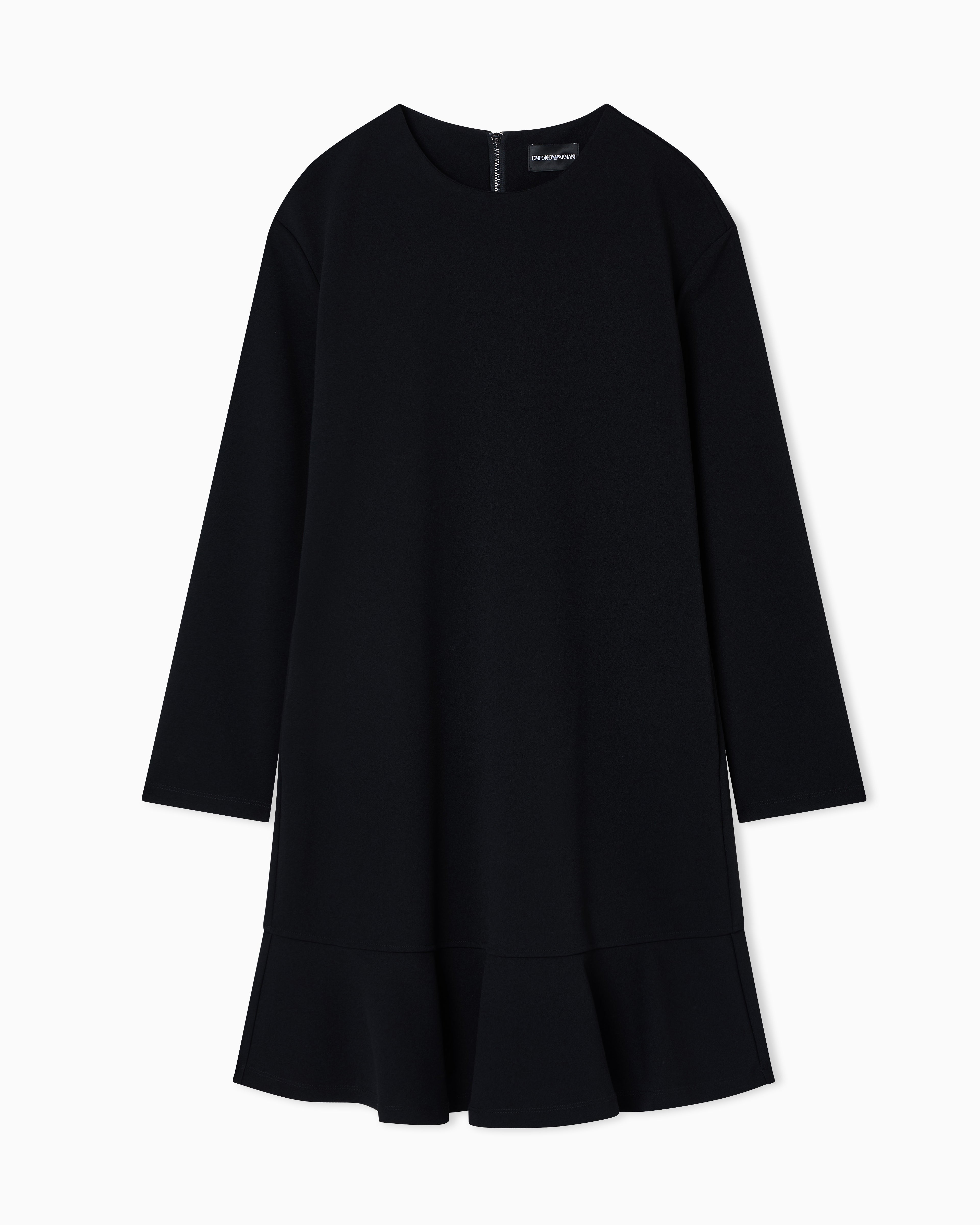 Emporio Armani Scuba crêpe scuba dress with a flounce