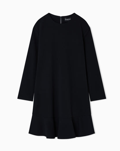 Emporio Armani Scuba crêpe scuba dress with a flounce