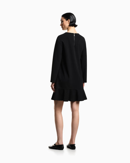 Emporio Armani Scuba crêpe scuba dress with a flounce