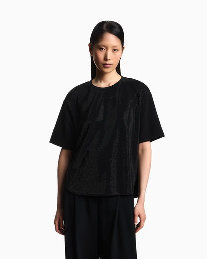 Emporio Armani Scuba crêpe T-shirt with micro studs