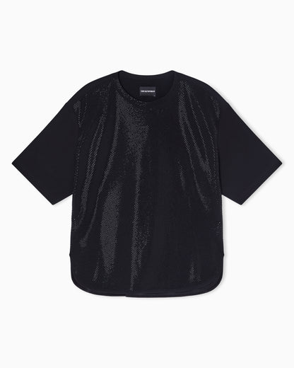 Emporio Armani Scuba crêpe T-shirt with micro studs