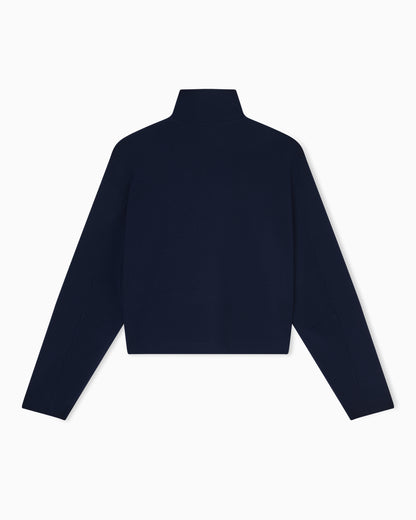 Emporio Armani Crêpe-jersey, zip-up sweatshirt