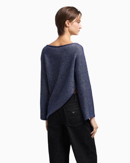 Emporio Armani Winter Urbanism capsule collection asymmetrical jumper in an alpaca blend