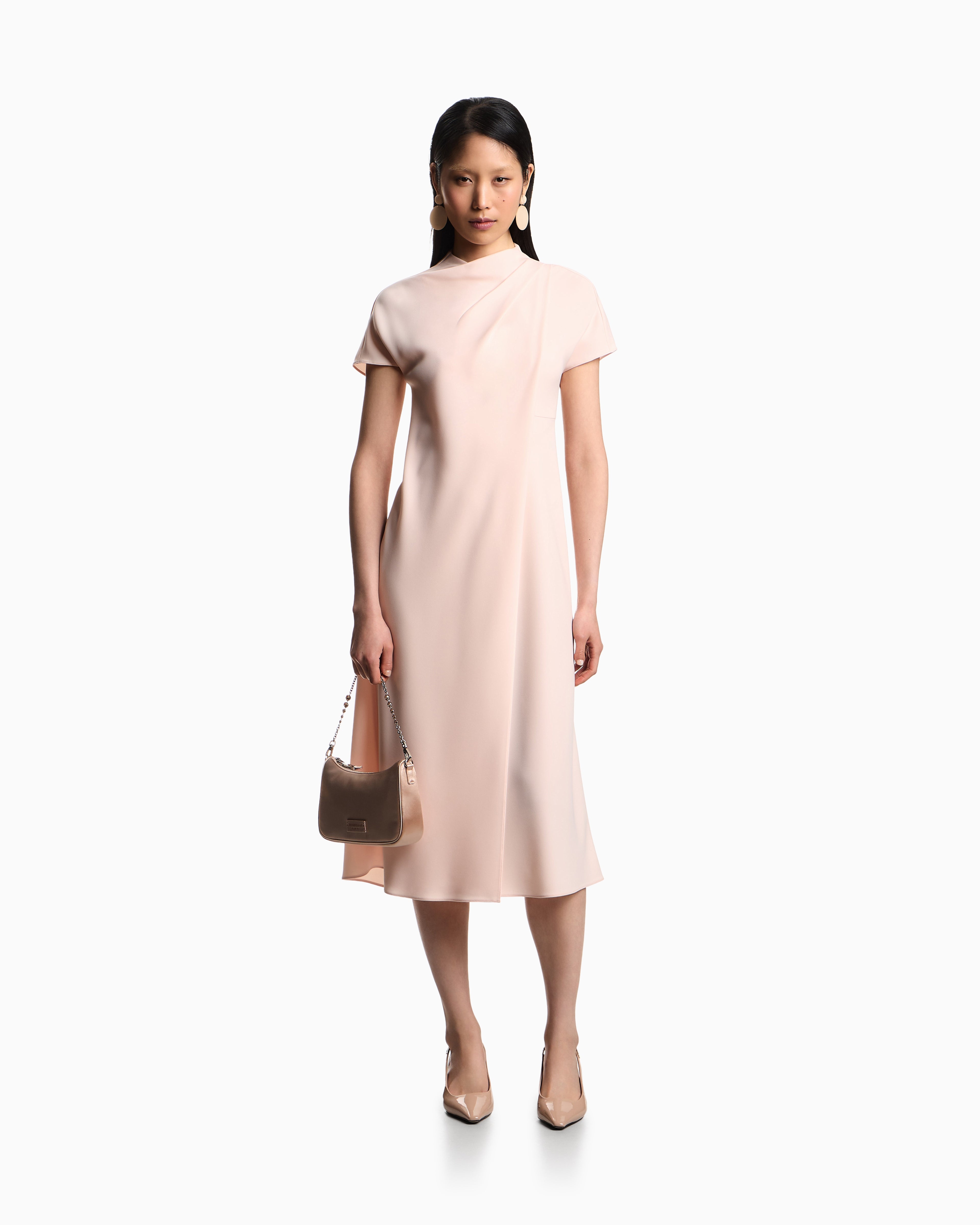 Emporio Armani Technical cady dress with front panel