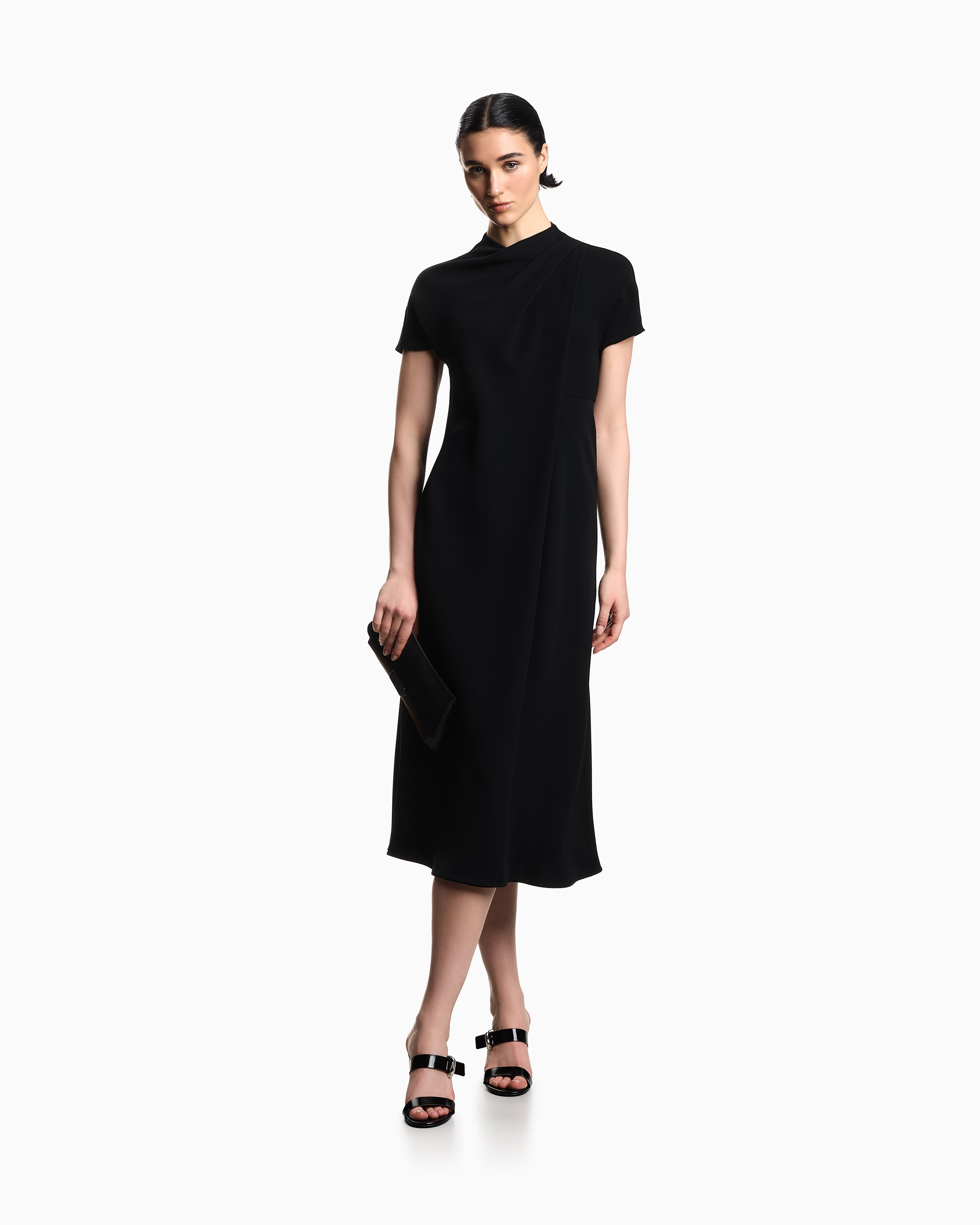 Emporio Armani Technical cady dress with front panel
