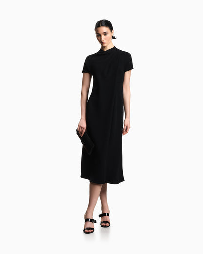 Emporio Armani Technical cady dress with front panel
