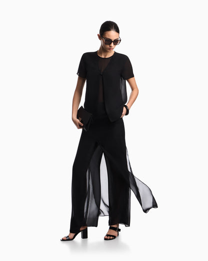 Emporio Armani Technical georgette culottes