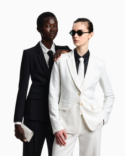 Emporio Armani Single-breasted jacket with a lurex pinstriped motif