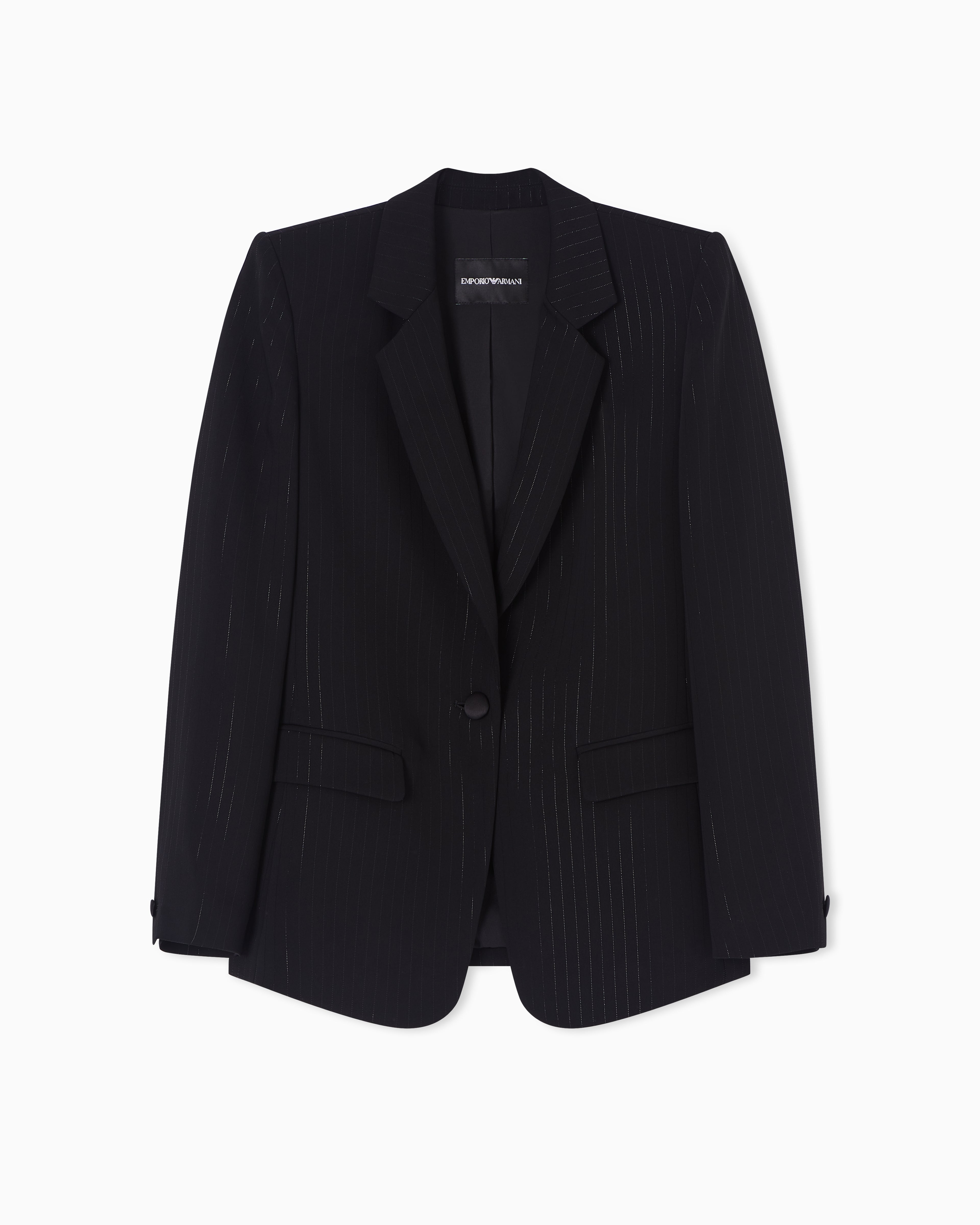 Emporio Armani Single-breasted jacket with a lurex pinstriped motif