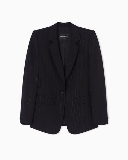Emporio Armani Single-breasted jacket with a lurex pinstriped motif