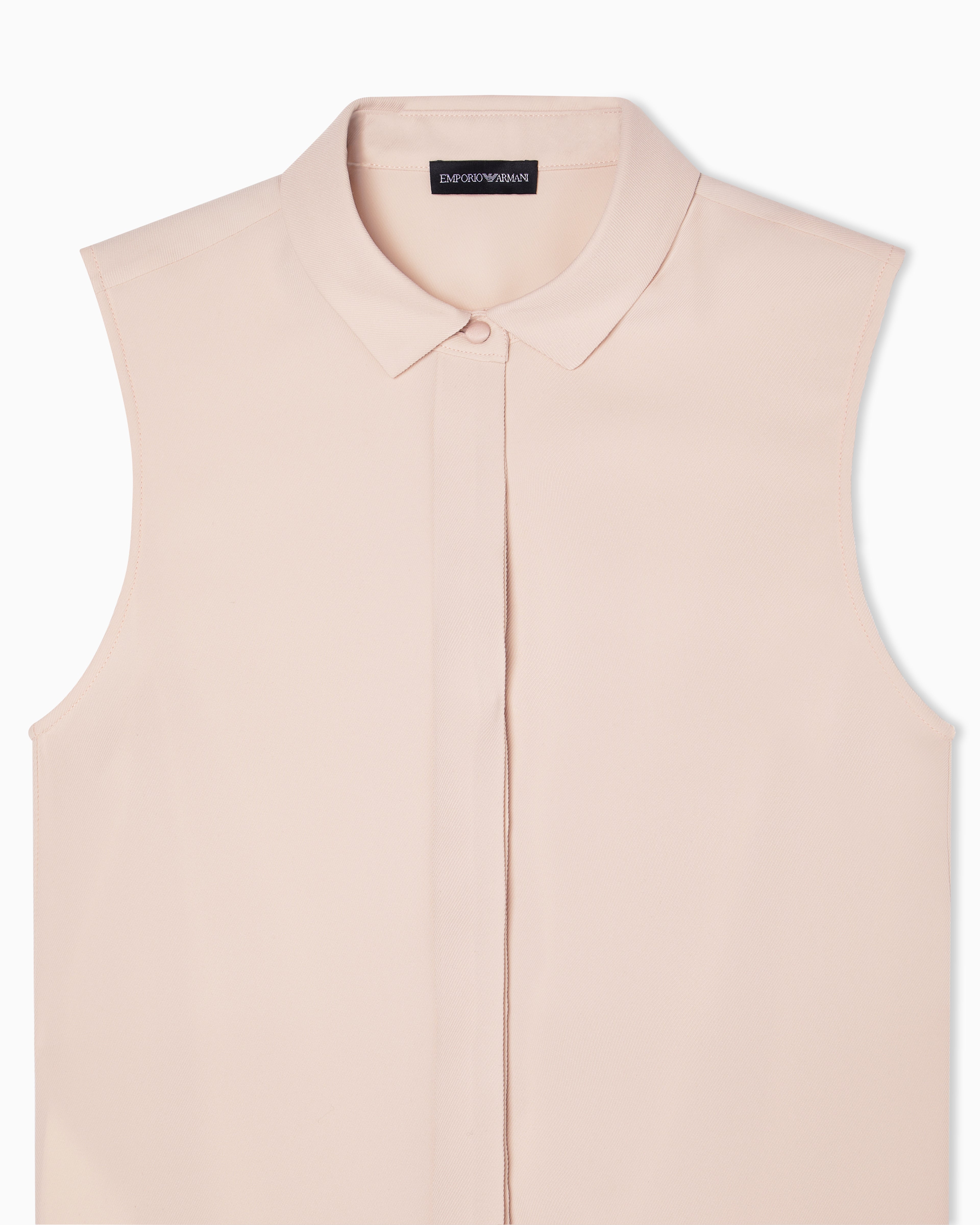 Emporio Armani Sleeveless shirt in technical gabardine
