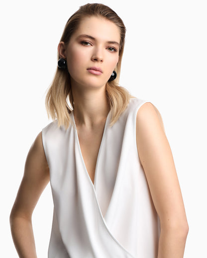 Emporio Armani V-neck crossed top in cady