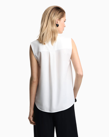 Emporio Armani V-neck crossed top in cady