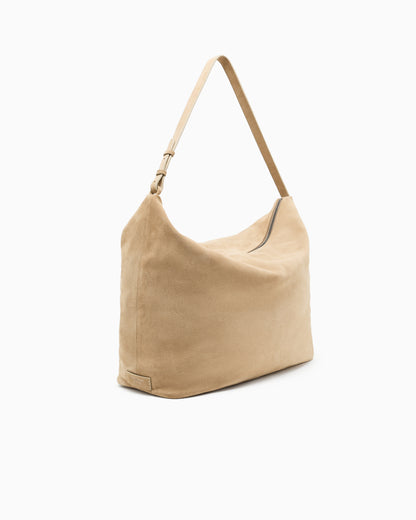 Emporio Armani Icon suede oversized hobo shoulder bag