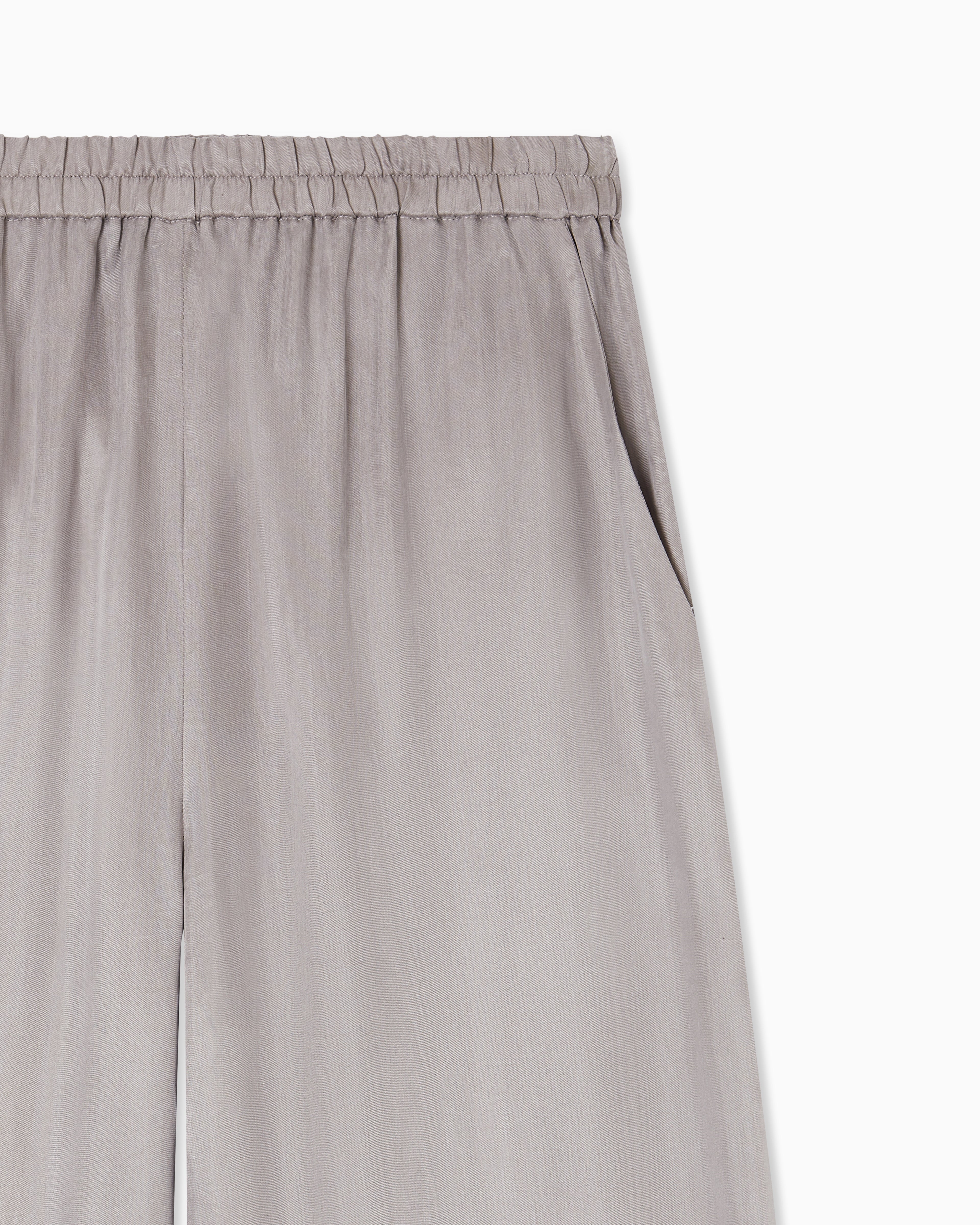 Emporio Armani Elasticated-waist trousers in flowing washed Lyocell