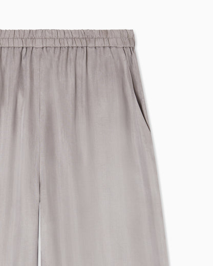 Emporio Armani Elasticated-waist trousers in flowing washed Lyocell