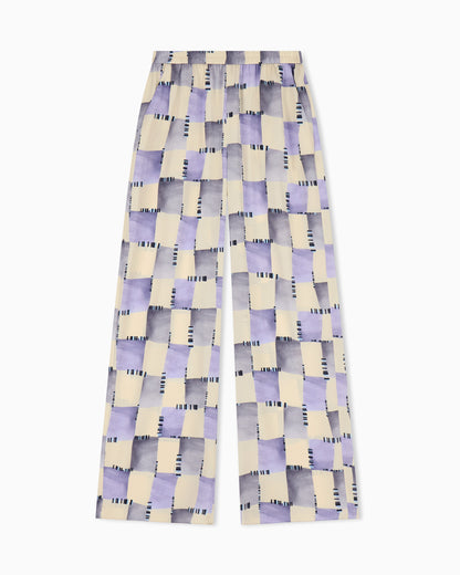 Emporio Armani Satin trousers with check print