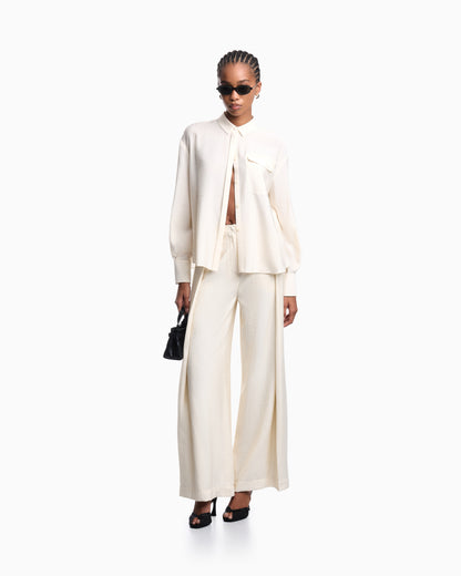 Emporio Armani Wide-leg trousers in technical rayon
