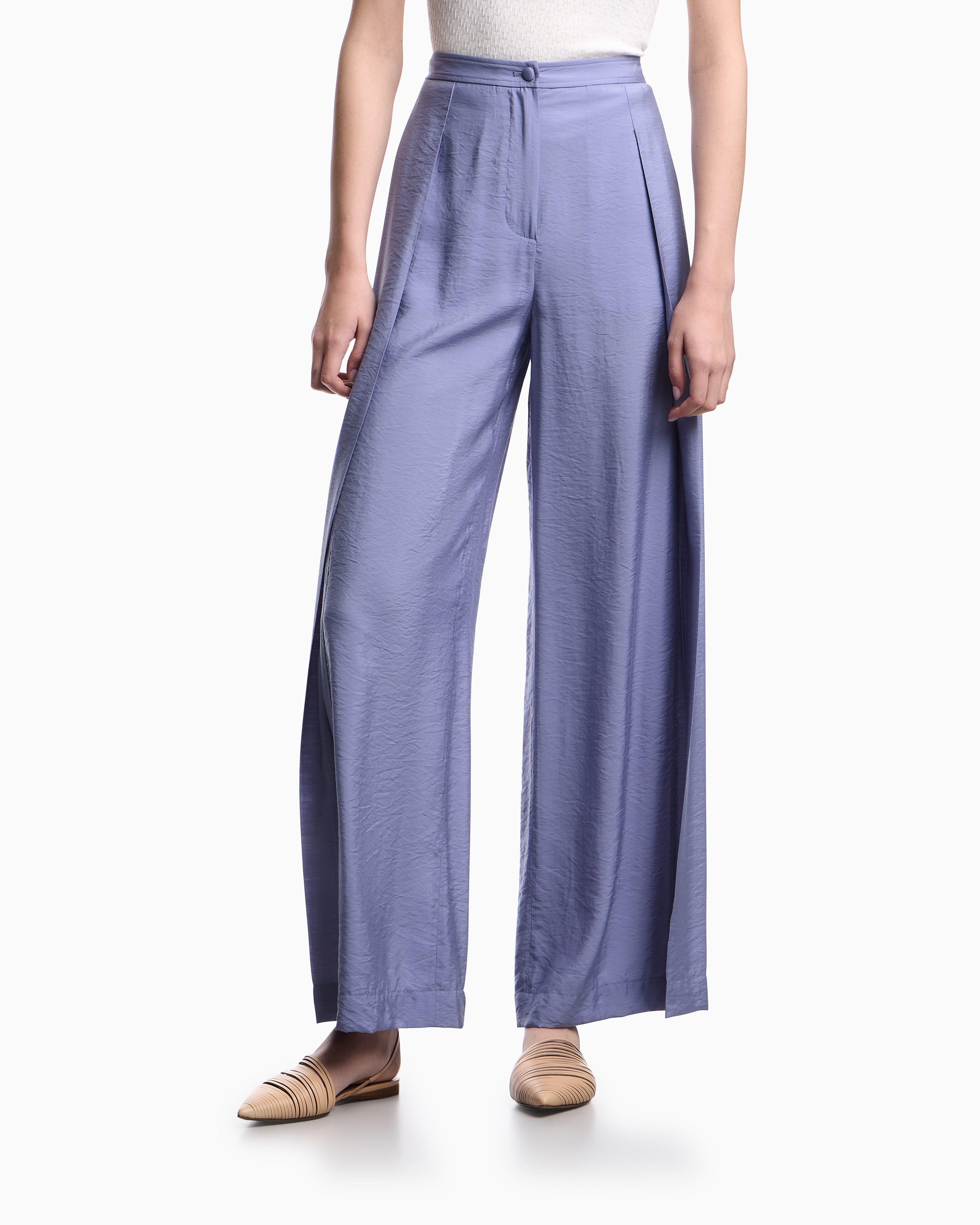 Emporio Armani Wide-leg trousers in technical rayon