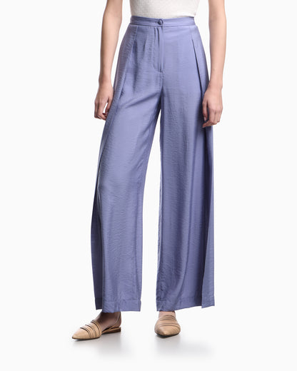 Emporio Armani Wide-leg trousers in technical rayon