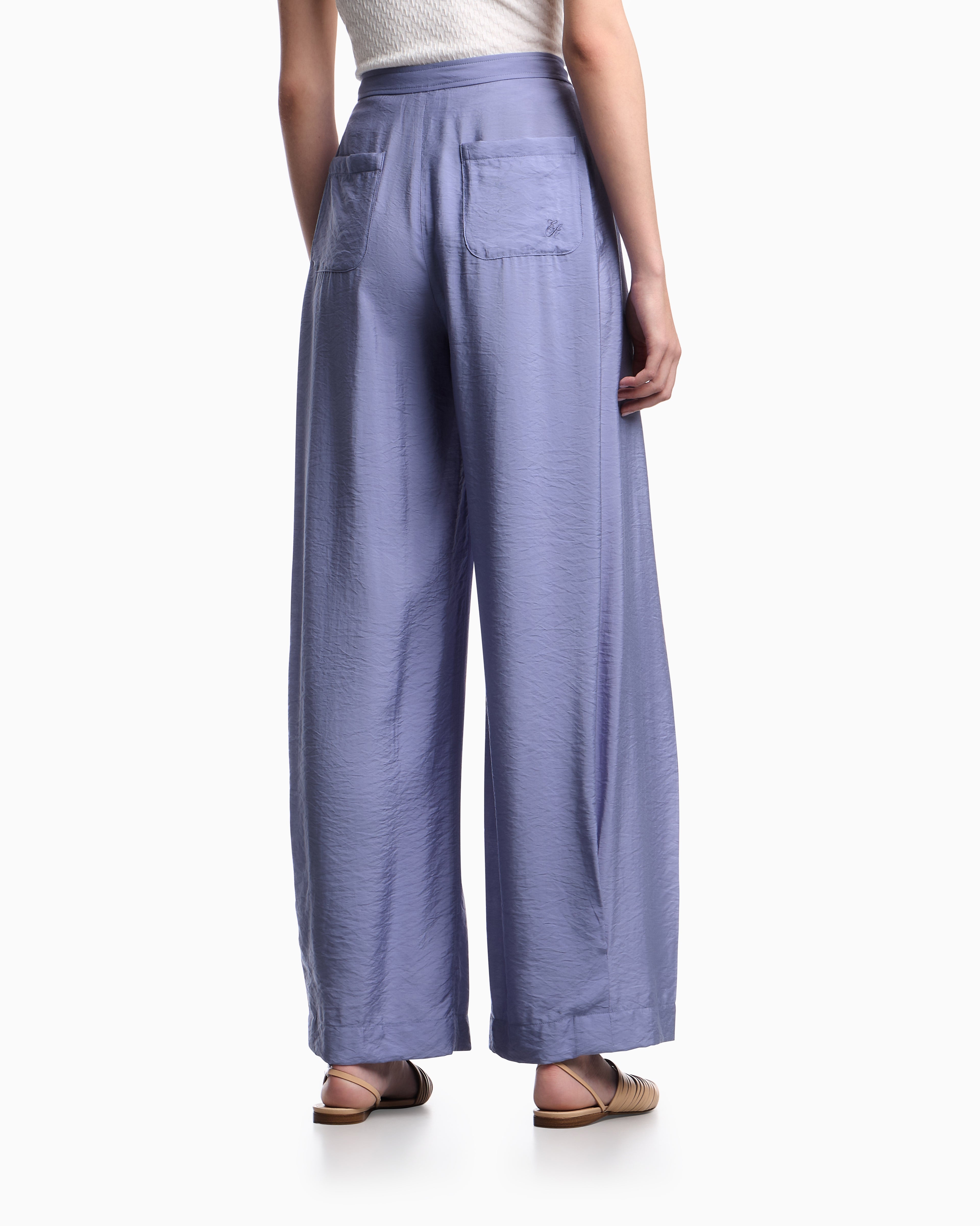 Emporio Armani Wide-leg trousers in technical rayon