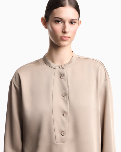 Emporio Armani Shirt with partial buttoning in twill crêpe