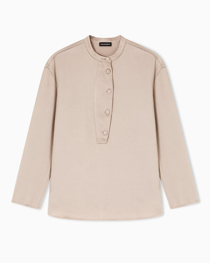 Emporio Armani Shirt with partial buttoning in twill crêpe