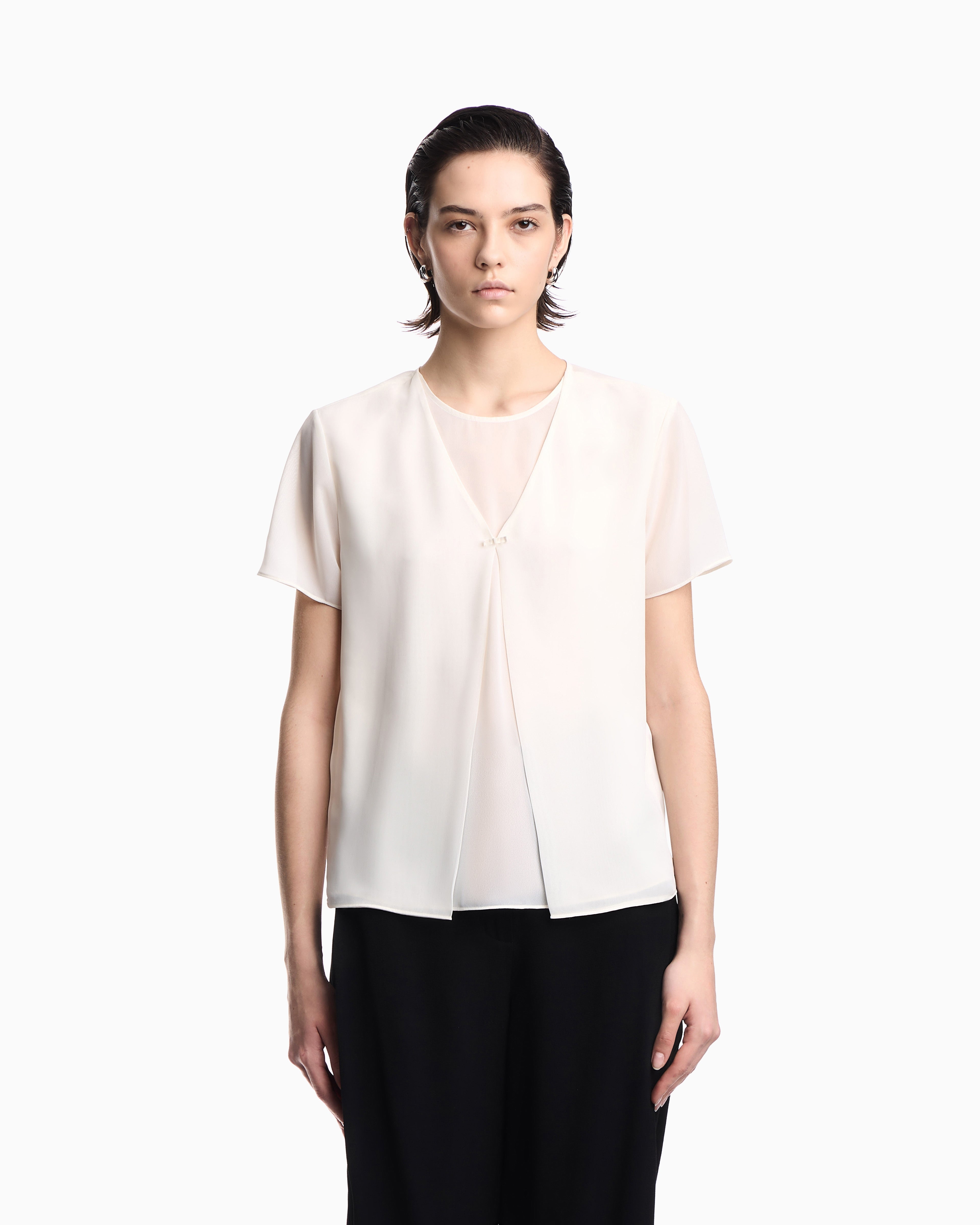 Emporio Armani Two-piece technical georgette blouse