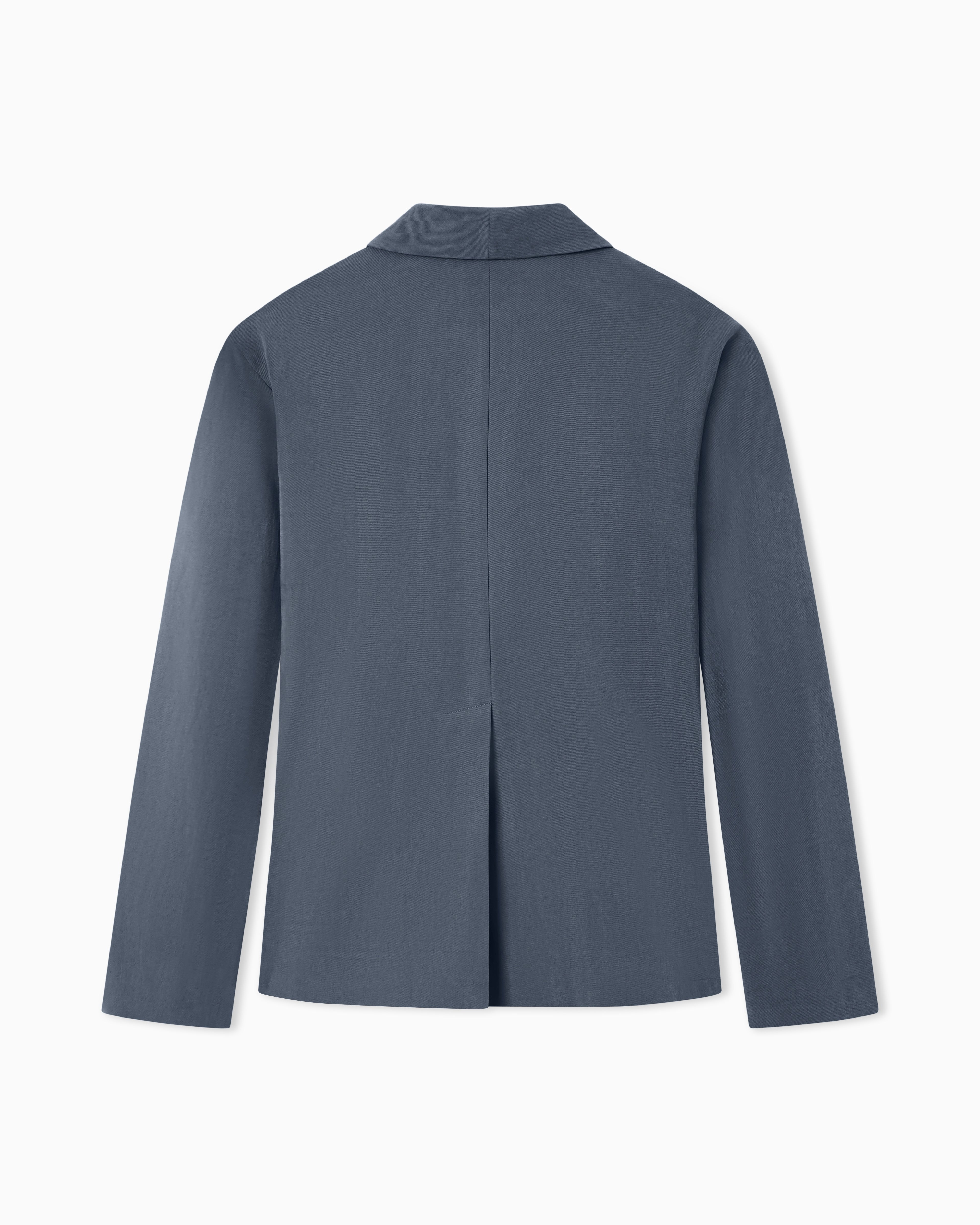 Emporio Armani Washed twill single-breasted jacket with shawl collar