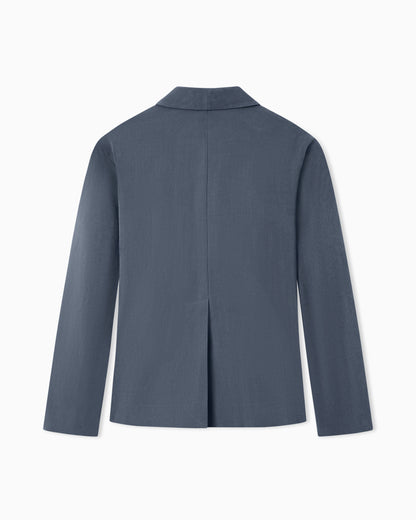 Emporio Armani Washed twill single-breasted jacket with shawl collar