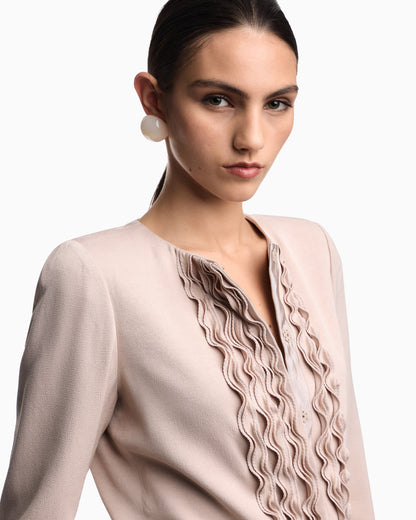 Emporio Armani Armure fabric jacket with ruffles
