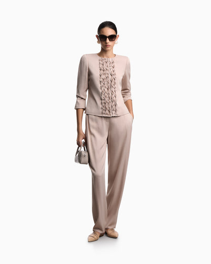 Emporio Armani Armure fabric jacket with ruffles