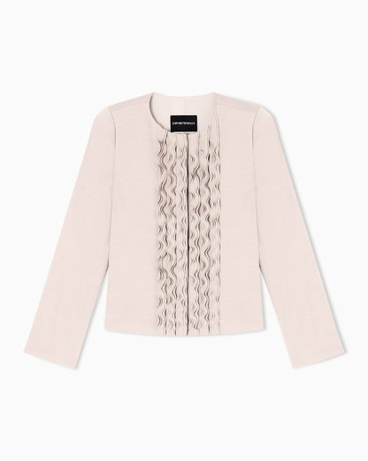 Emporio Armani Armure fabric jacket with ruffles