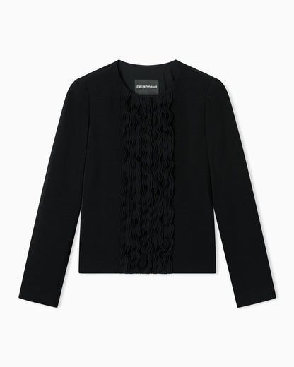 Emporio Armani Armure fabric jacket with ruffles